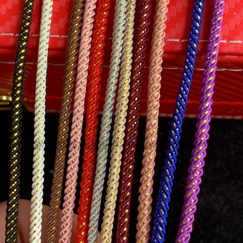 金线米兰绳带金丝编织圆绳DIY手绳手链材料珠宝店软绳材红粉棕蓝