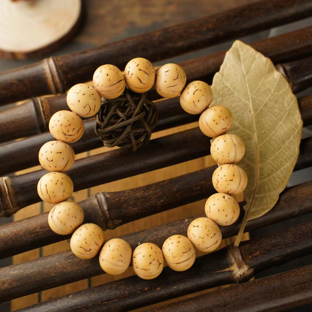 00折后价￥48脑纹龙纹桃核光珠木珠手串柳叶脐手工圆珠精品土豪毕业级