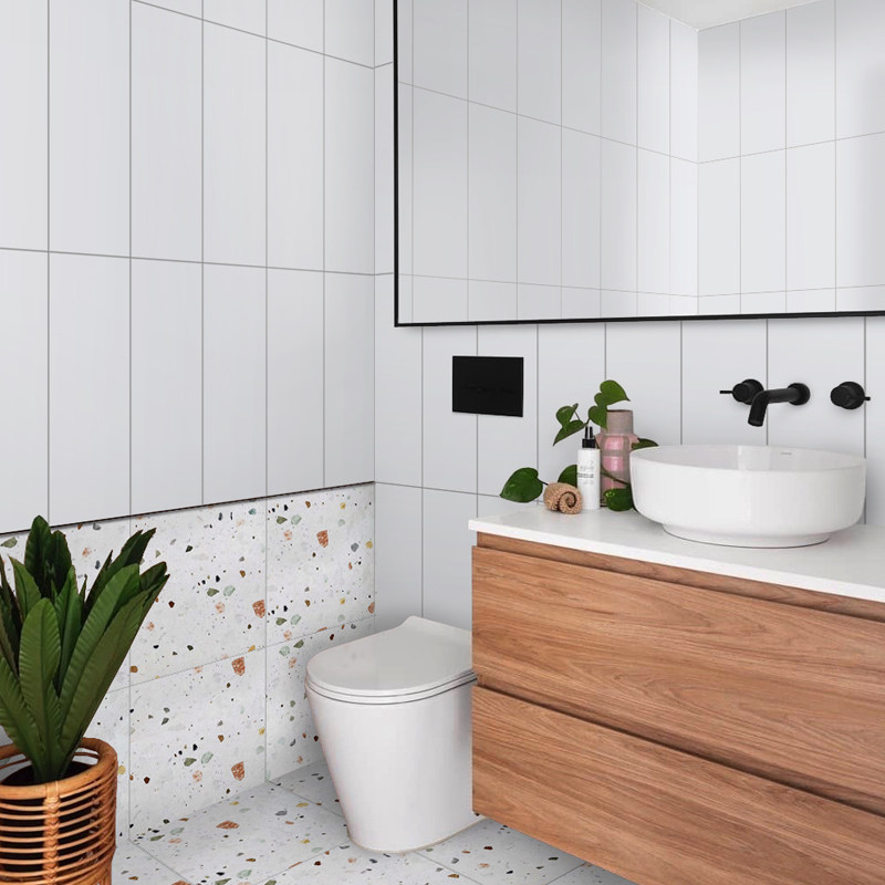 奇遇园 奶白色卫生间瓷砖300x600釉面砖日式厨房磁砖浴室阳台墙砖