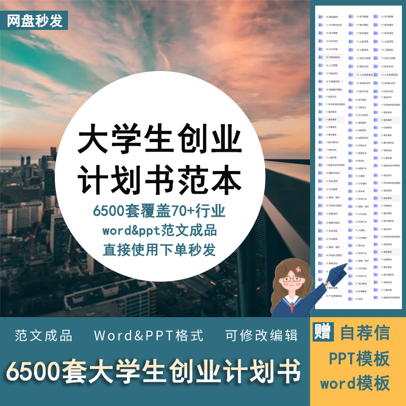 大学生创新创业计划书模板范文ppt商业策划项目科技青春word范本