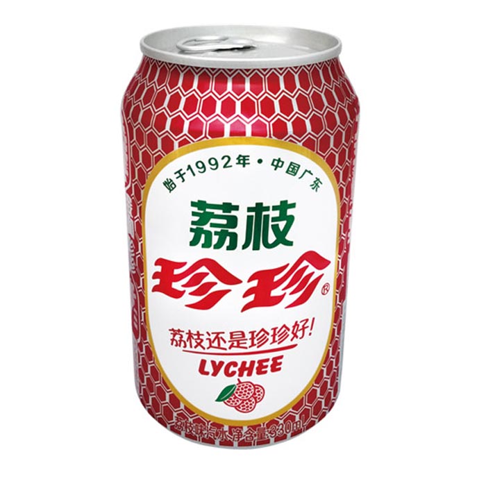 珍珍荔枝果味汽水饮料整箱330ml*24罐 童年味道碳酸汽水多省包邮_不