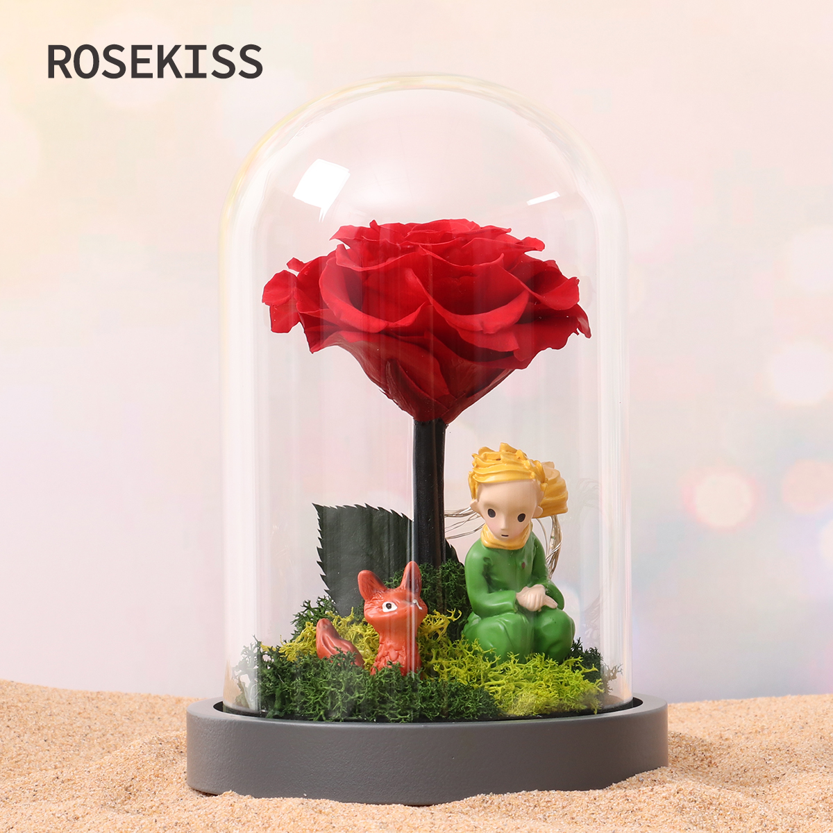 Rosekiss小王子与玫瑰永生花情人节礼品送女友真花束女生生日礼物