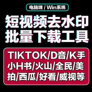 抖音批量去水印 快手批量解析下载 短视频一键批量下载采集去logo