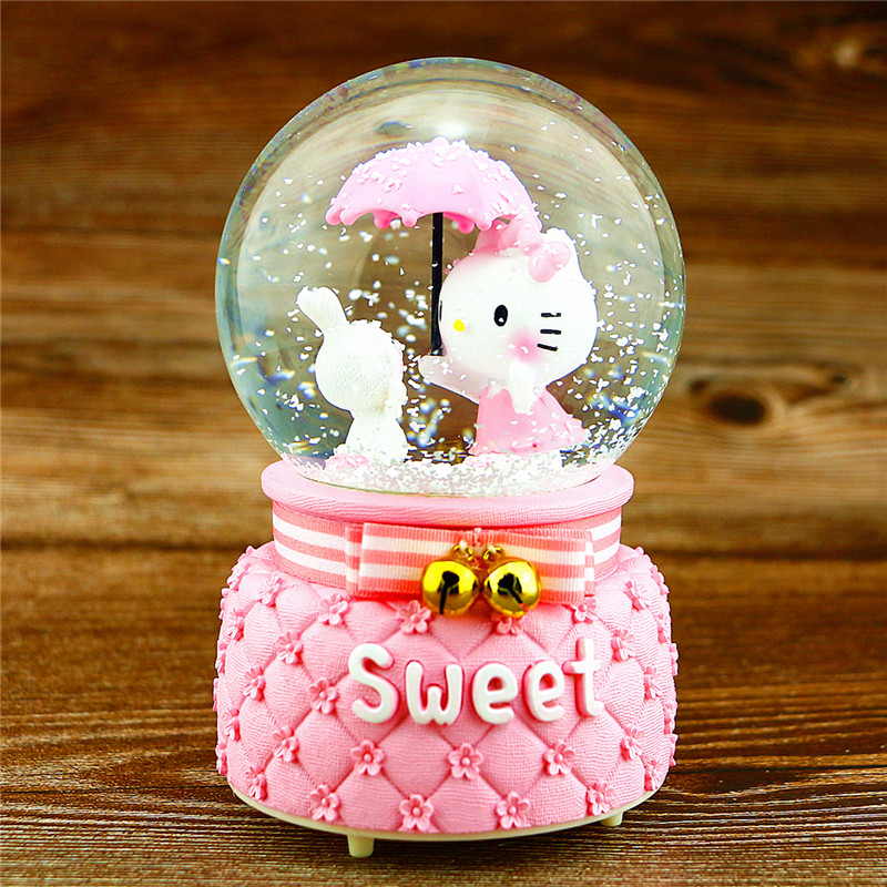 自动飘雪水晶球旋转音乐盒八音盒孩子儿童生日礼物女生女孩子朋友