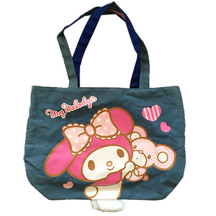 日本中古lv手拎包 日本正版my melody 牛仔帆佈 大腳丫 單肩包 手拎包 中古lv