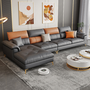 。轻奢现代纳米科技布沙发北欧简约小户型客厅乳胶布艺沙发组合家