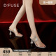 DFuse迪芙斯夏季高跟钻扣一字带水晶拖鞋仙女DF42110775