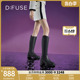 Dfuse迪芙斯冬季款牛皮经典不对称骑士靴长靴女DF34117118