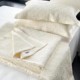 韩国床单超柔轻奢感白色纯棉天丝床盖三件套绗缝夹棉北欧风两用夏