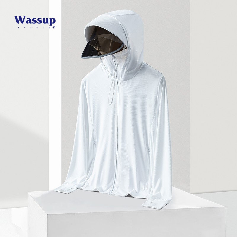 WASSUP防晒衣男女夏季冰丝户外皮肤衣UPF50+超薄防晒服男士夹克