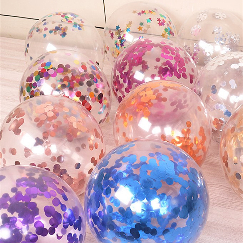 店铺橱窗装扮开业周年庆典活动装饰透明亮片气球生日派对布置用品