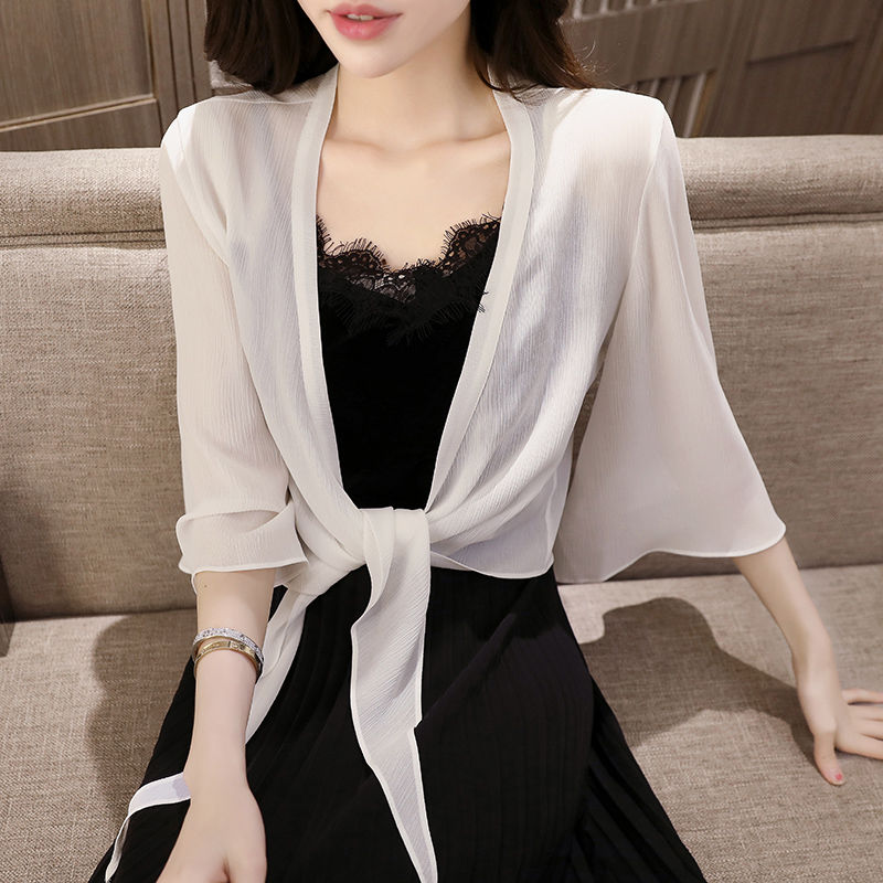 夏雪纺小披肩短外套女防晒衣短款上衣薄款外搭超仙宽松开衫空调衫|ruв категории открытый/альпинизм/в поход/Поездки товаров, открытый одежды, Другие открытый одежды - от Buy2taobao.com для оказания профессиональной услуги покупки агента Taobao
