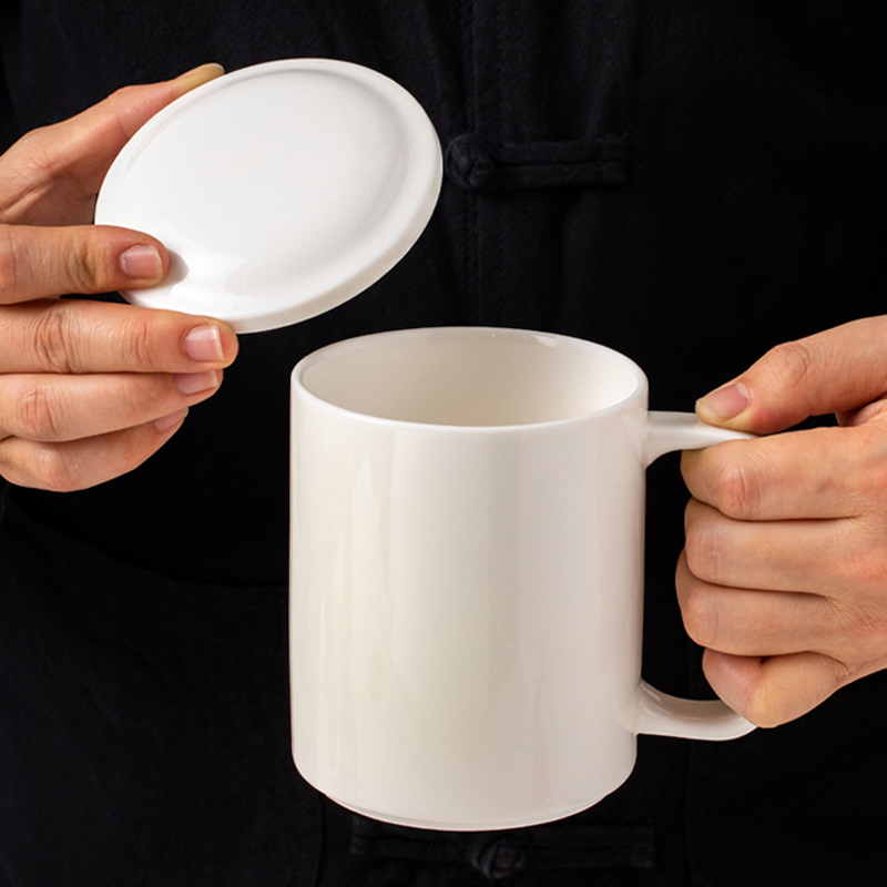 马克杯带盖大容量陶瓷杯水杯女生高颜值杯子情侣咖啡杯办公室家用