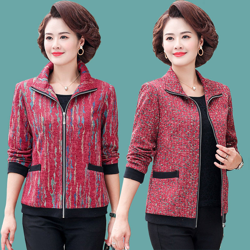 四五十岁中年妈妈妇女装夹克外套中老年女人40到50岁60秋季外衣服