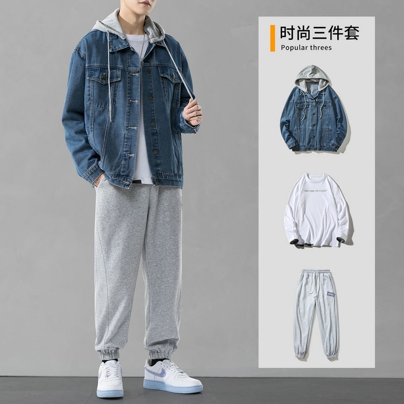 潮男搭配秋季型男潮流帅气成熟瘦子穿搭男装全身衣服装秋装一套装