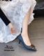 刺玫瑰正品女鞋2023秋季羊纹高跟尖头时尚单鞋822（33-39码）
