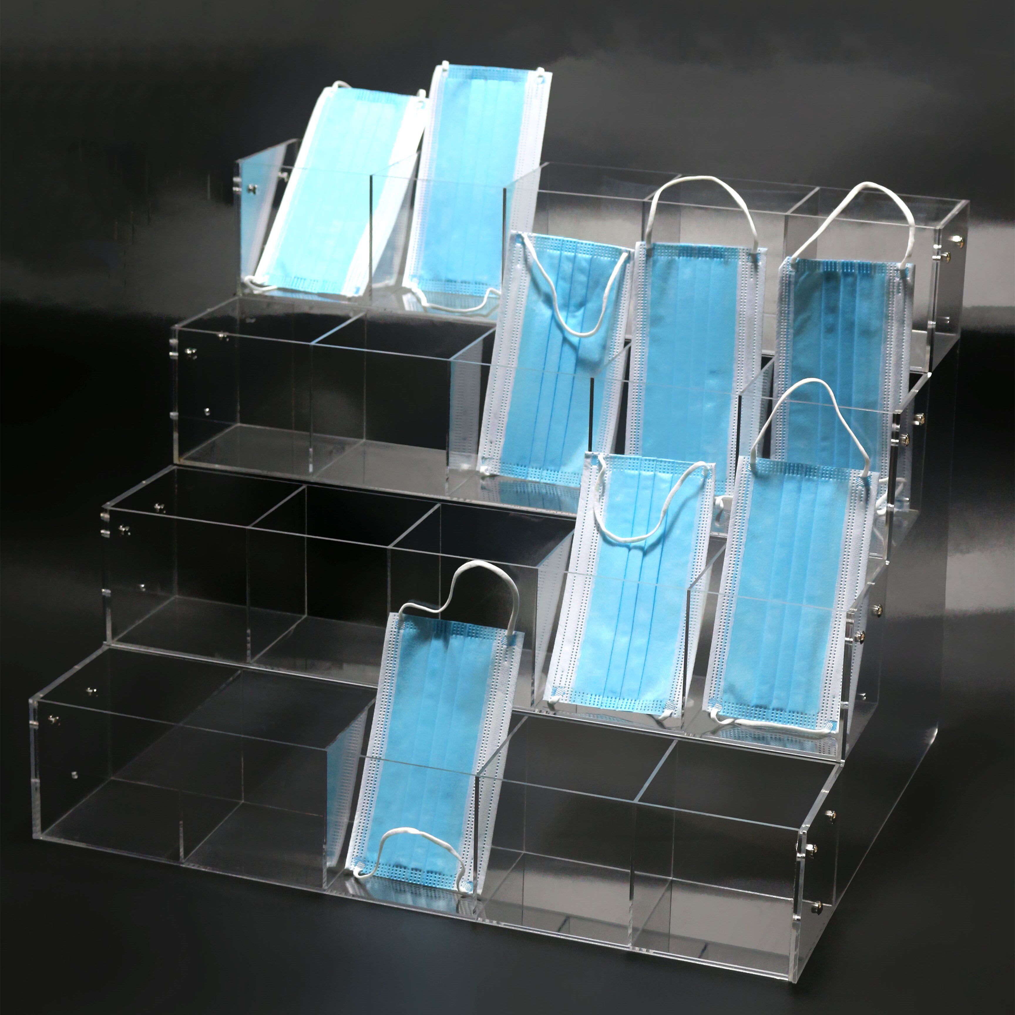 药店口罩收纳盒超市口罩展示收纳架药盒货架亚克力化妆品香水展架
