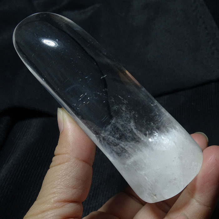 天然白水晶柱能量柱居家摆件书房客厅玄关原石打坐顶梁柱六棱柱-mc母