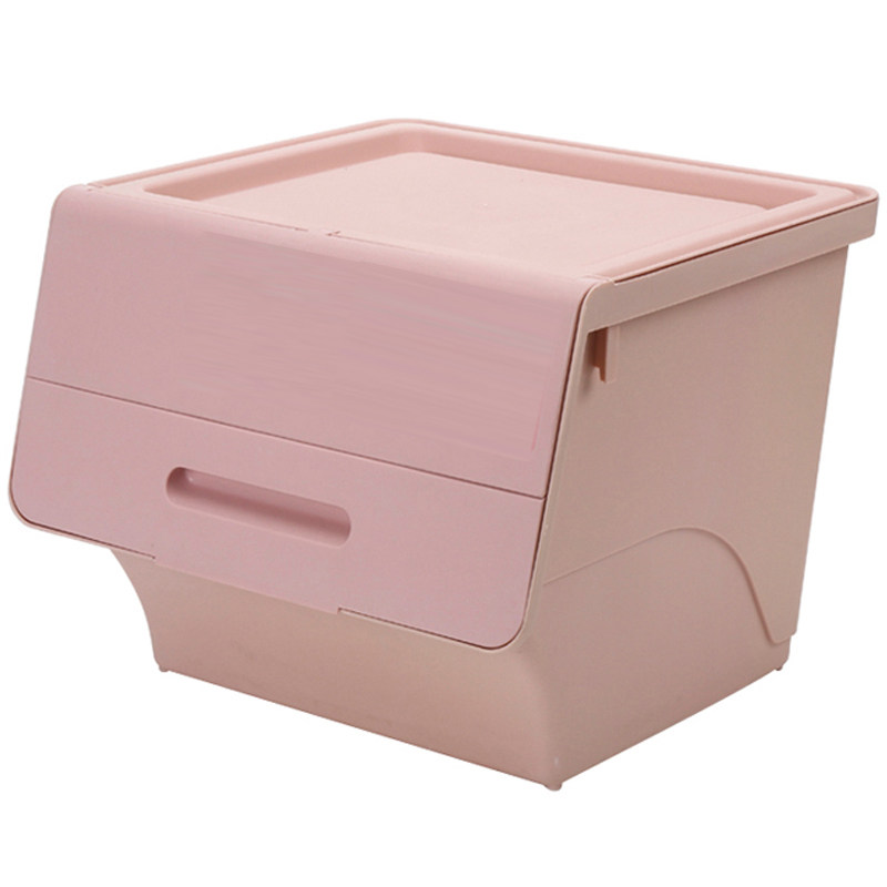 小型储存箱整理加厚卧室翻盖收纳箱可水洗塑料盒田园储物中号箱