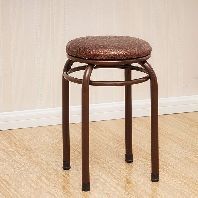 家用软面小板凳钢筋凳金属圆凳现代简约客厅铁圆凳子登子铁腿凳子