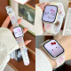 适用苹果手表s10代iwatch磨砂透明KT猫硅胶表带applewatch98765se