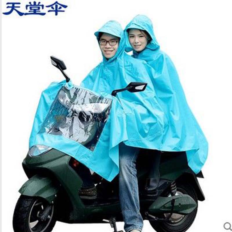 天堂雨衣电动车双人雨衣摩托车电瓶车雨披单人加厚加大男女母子款