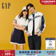 Gap男女装春季2024新款LOGO复古撞色拼接夹克外套棒球服877532