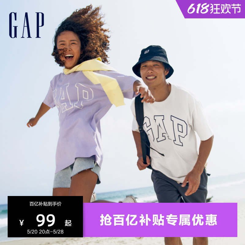 Gap男女装2024夏季新款纯棉字