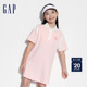 Gap女童2024夏季新款撞色拼接polo领儿童装运动短袖连衣裙466622