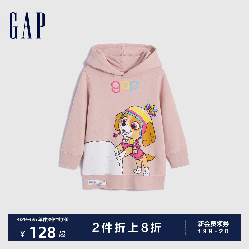 【汪汪队联名】Gap女幼童冬季抓绒柔软连衣裙洋气卫衣裙847108