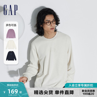 Gap男女装春季2024新款LOGO美式简约圆领卫衣情侣休闲上衣454250