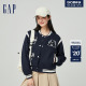 Gap女装2024春季新款纯棉撞色贴布绣logo棒球服学院风外套872711