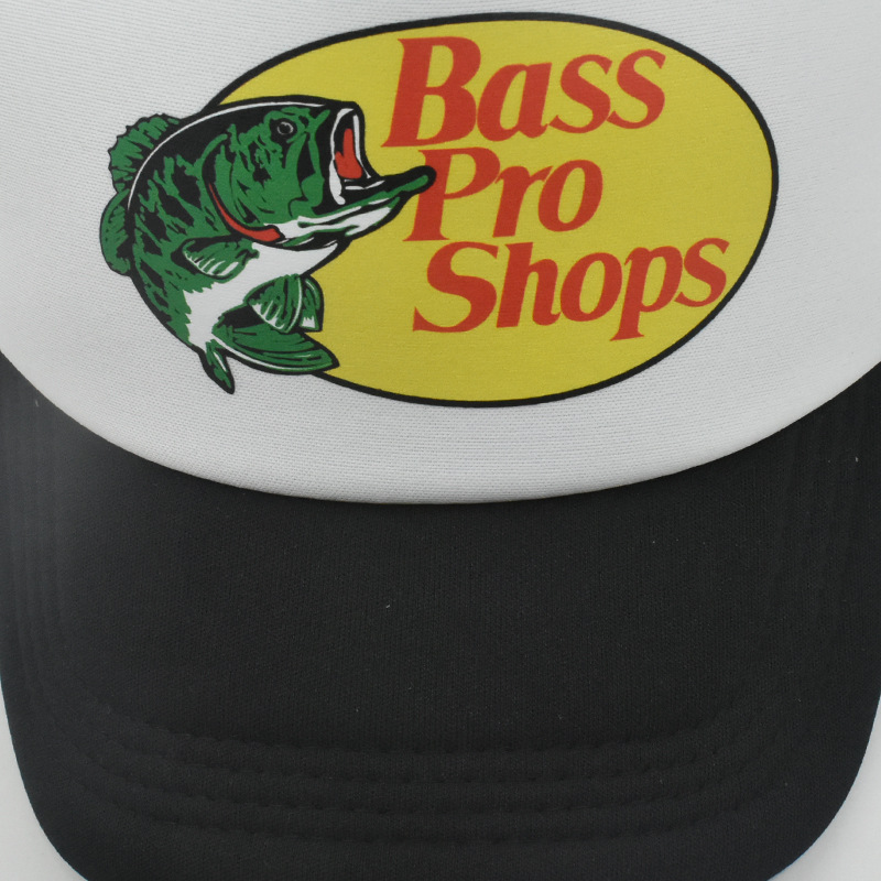 跨境Bassproshops印花棒球帽女夏季网帽男户外防晒遮阳司机帽