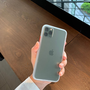 撞色iphone11 pro max手机壳透明白色适用于苹果11pro硅胶套全包