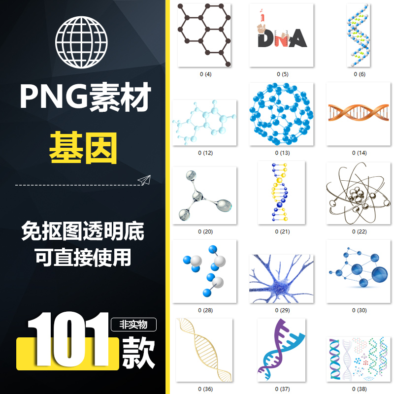 fcx068生物基因化学分子dna海报png免抠平面设计素材元素源文件