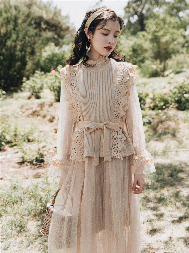 秋季设计感裙子套装女森系学生小清新仙女chic温柔甜美风两件套