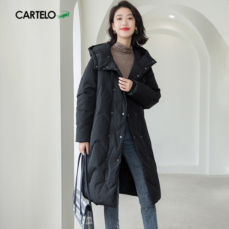 卡帝乐鳄鱼女装秋冬季羽绒服女2021年新款白鸭绒小个子设计感小众