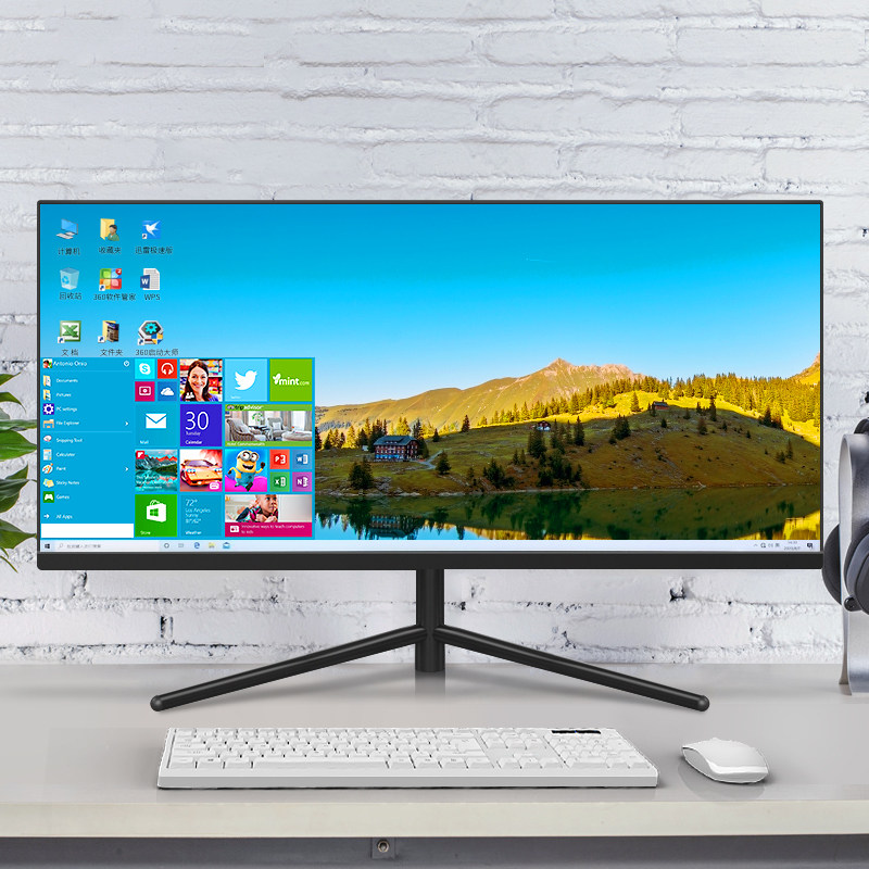 新款上市30英寸带鱼屏2k分辨率219一体机电脑六核一体式电脑家用办公