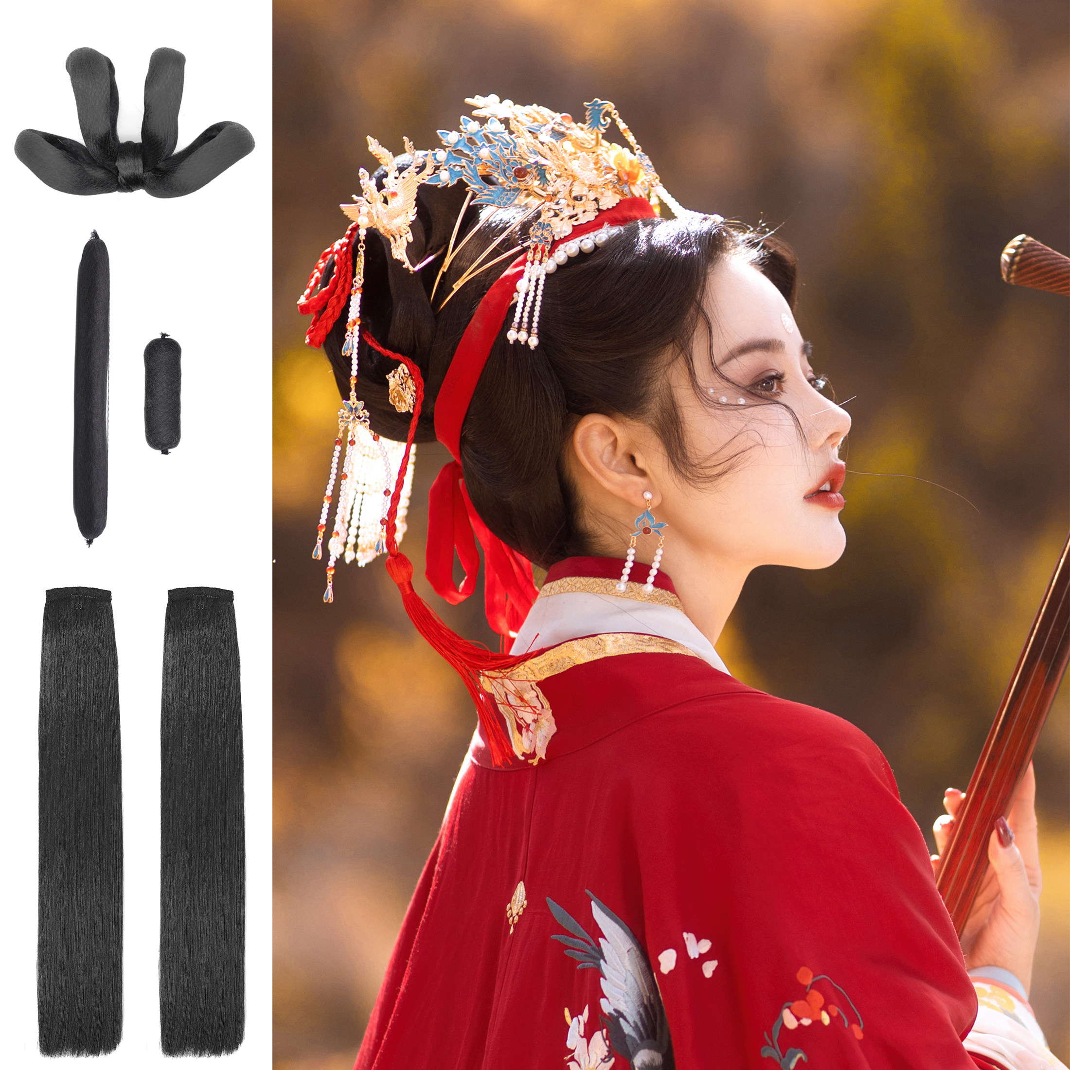 后雨山汉服古风假发包发髻长垫发包搭配套餐明制婚嫁发型锦绣良缘