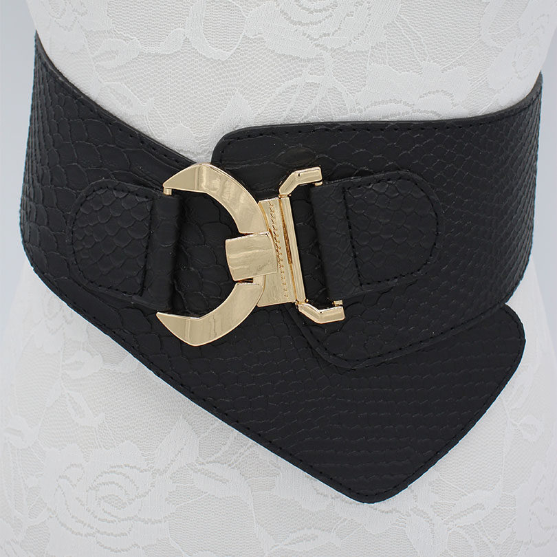 弹力腰封女士复古松紧黑色宽腰带装饰连衣裙皮带女简约百搭韩版