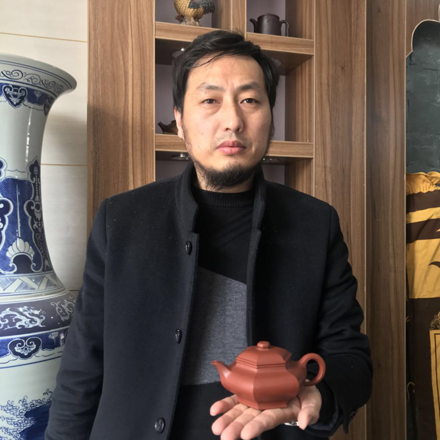 【六方虚扁】大红袍 泥料油性足 著名陶艺家汪庆红 - 拍卖