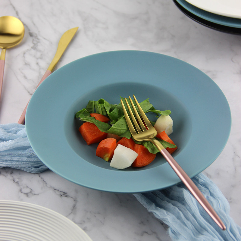 意大利面碗盘子西式西餐面盘陶瓷草帽深汤盘飞碟意粉碟子菜盘家用