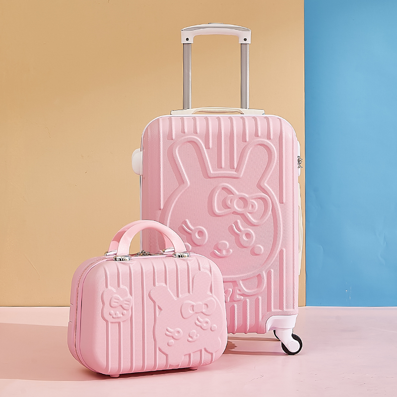 行李箱女高颜值旅行箱学生24寸粉色可爱子母箱清新登机密码拉杆箱