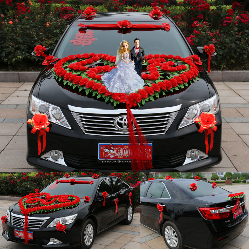 婚庆结婚婚礼用品韩式主花车婚车装饰套装唯美浪漫车头花花车