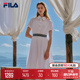 FILA Emerald斐乐女子梭织连衣裙2024夏季新款时尚休闲格子连衣裙