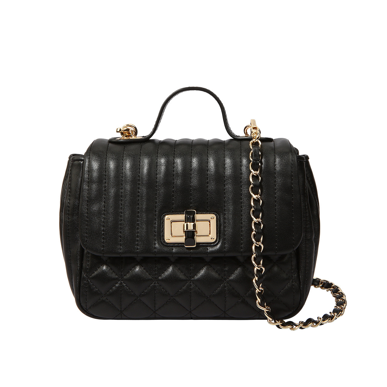 dissona迪桑娜包包手提包斜挎女包 真皮单肩小包小香风菱格链条包