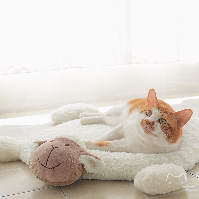 宠物猫咪狗狗垫子柔软羊绒毛深度睡觉地垫冬季保暖平台舒适毛毯窝
