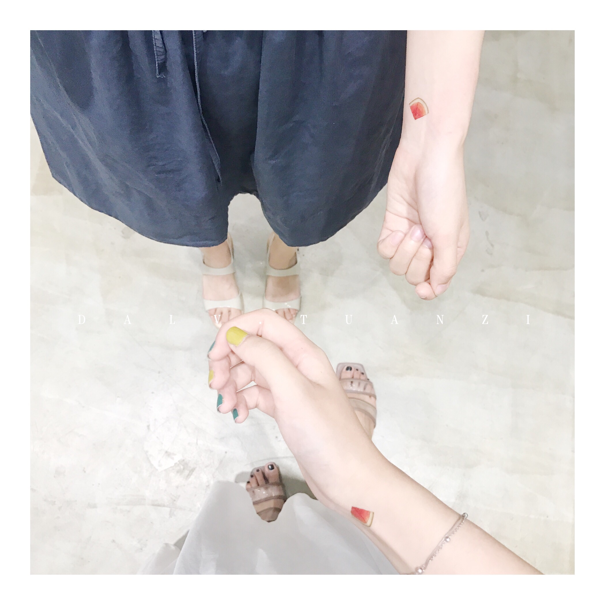 Two for one 63 watermelon ins Korean models Lasting waterproof lovers men and women Original Tattoo stickerin the Makeup/Perfume/Beauty tools , Body painting category - from Buy2taobao.com to provide professional Taobao agent buy service