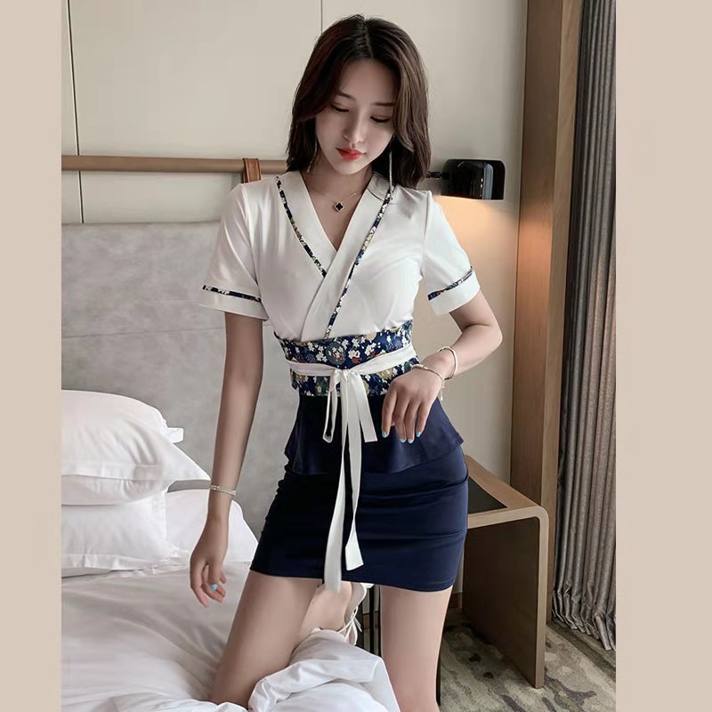 新款技师工作服女美容师足疗足浴沐足养生会所套装洗脚城工衣显瘦