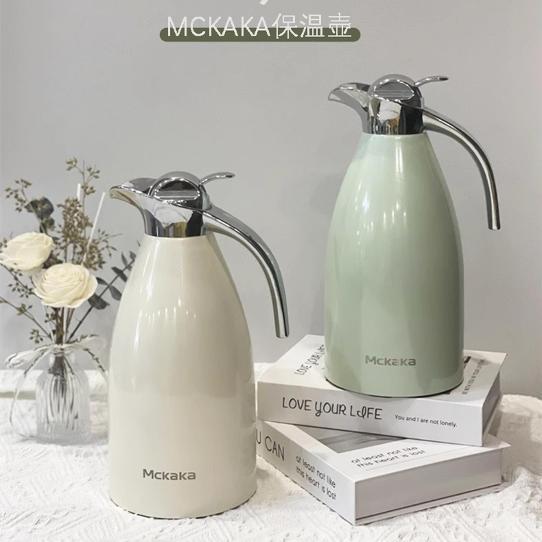MCKAKA保温瓶不锈钢保温壶家用防烫暖复古水壶真空水壶热水瓶2L